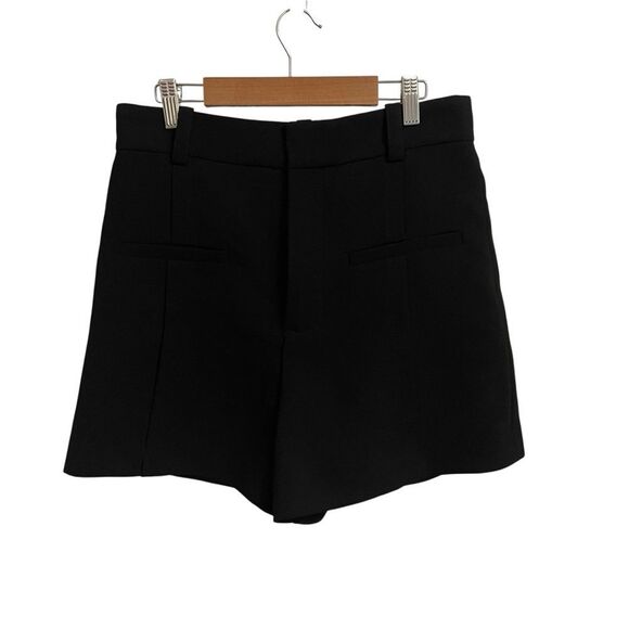 Zara Black Flat Front Dress Shorts Size Small NWOT - Picture 1 of 5